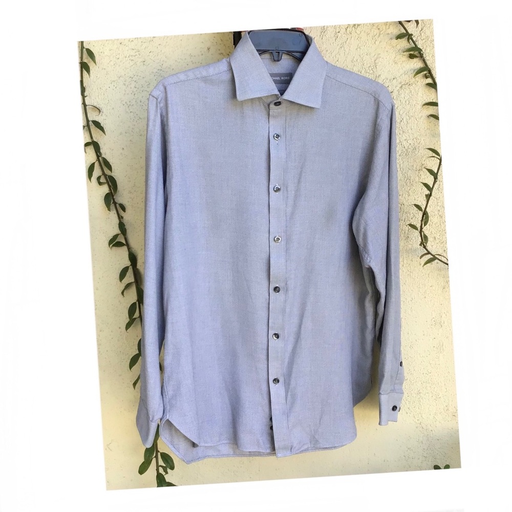 Michael Kors Slim Fit Long Sleeve Button Down Shirt Size M 15.5  32-33